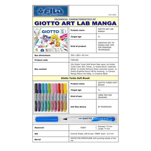 Set creativo Giotto Art Lab How To Create Manga F582300